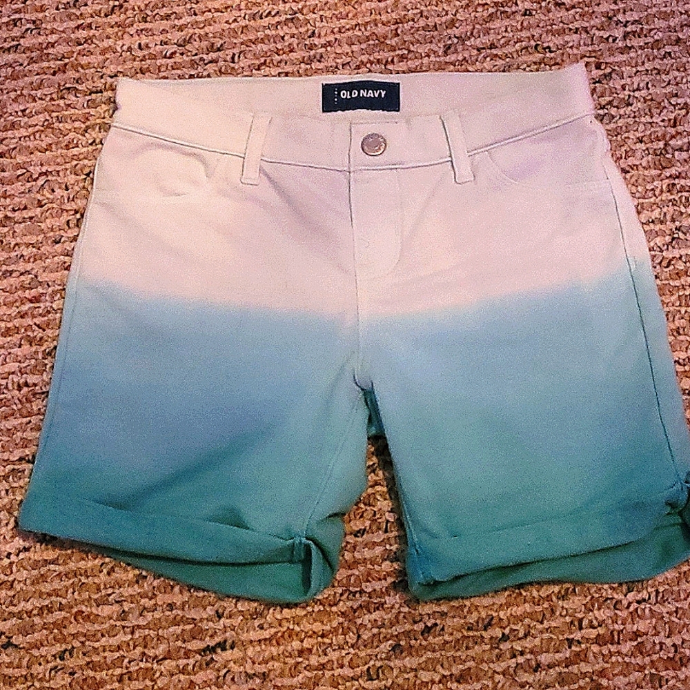Ombre white to blue shorts